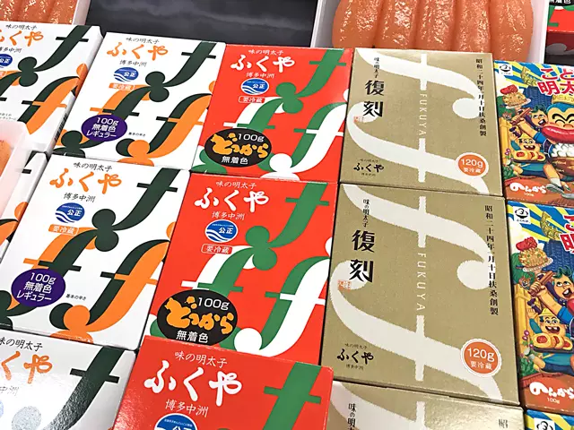 （たくさんの明太子が並びます）