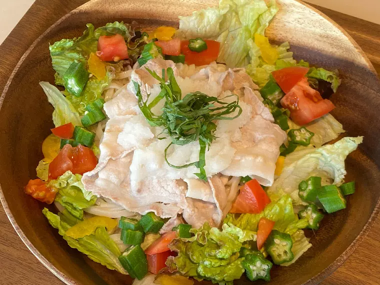 (豚しゃぶおろしうどんです。)