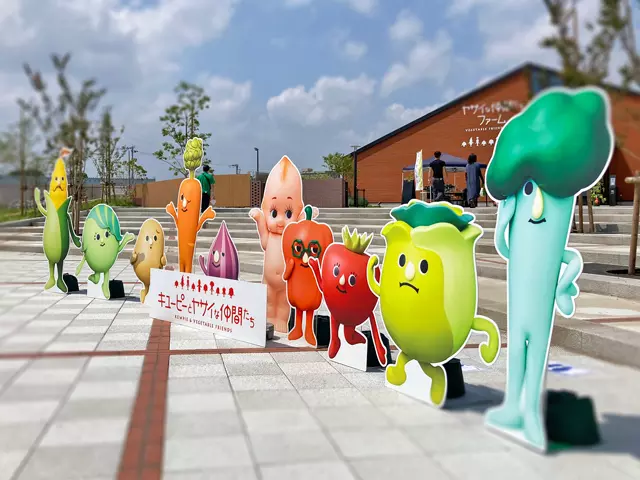 (キユーピーとヤサイな仲間たちが勢ぞろい)