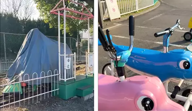 役目を終えたアトラクションや、補修を繰り返した形跡のある乗り物。
たくさんの子ども達に愛されてきた証拠ですね。
